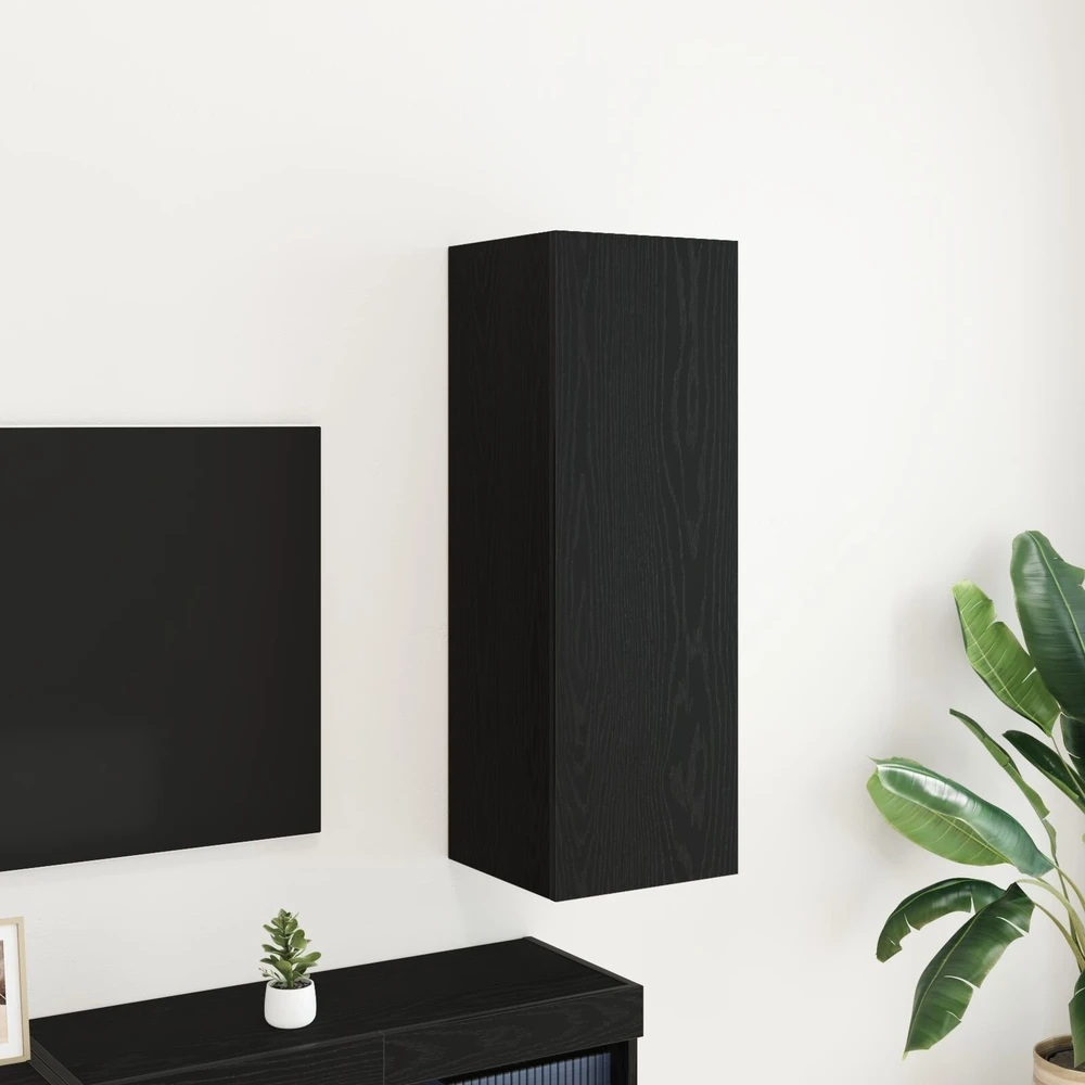 TV staliukas Sieninis televizoriaus stovas 30,5 x 30 x 90 cm Juodas ąžuolas
