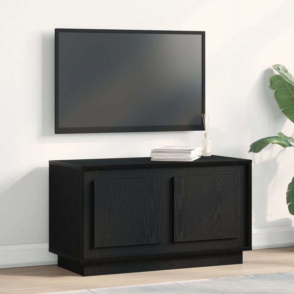 TV staliukas Televizoriaus spintelė 80 x 35 x 45 cm juoda ąžuolo
