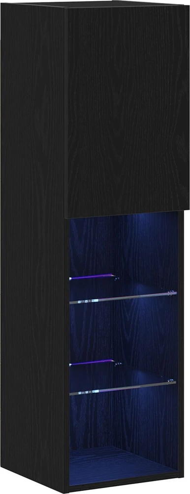 TV staliukas TV spintelių komplektas 30,5 x 30 x 102 cm Juodas ąžuolas