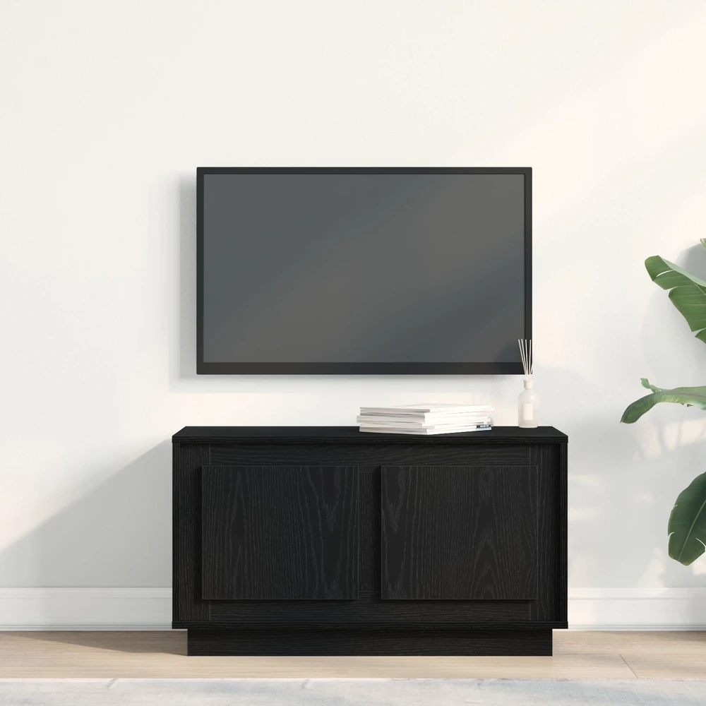 TV staliukas Televizoriaus spintelė 80 x 35 x 45 cm juoda ąžuolo