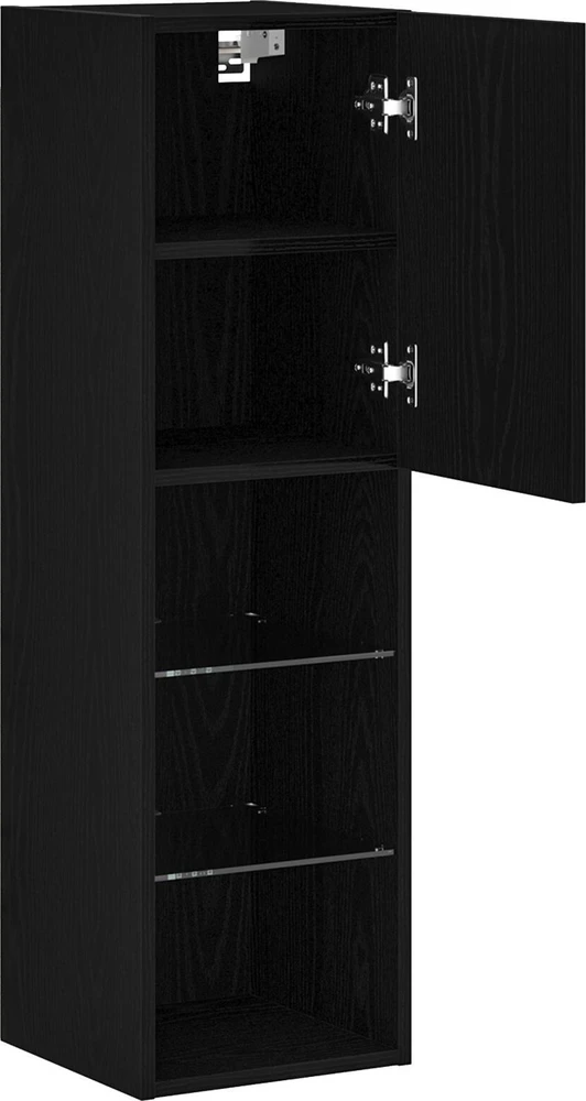 TV staliukas TV spintelių komplektas 30,5 x 30 x 102 cm Juodas ąžuolas
