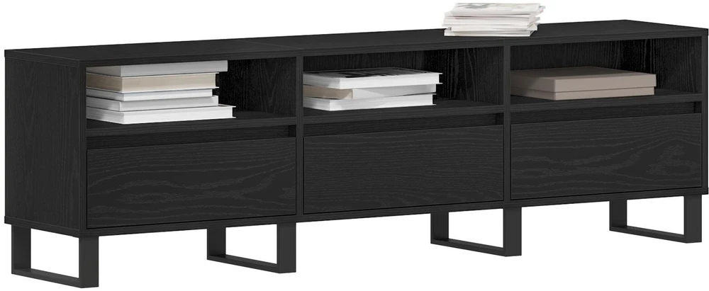 TV staliukas Televizoriaus spintelė 150 x 30 x 44,5 cm Juodas ąžuolas