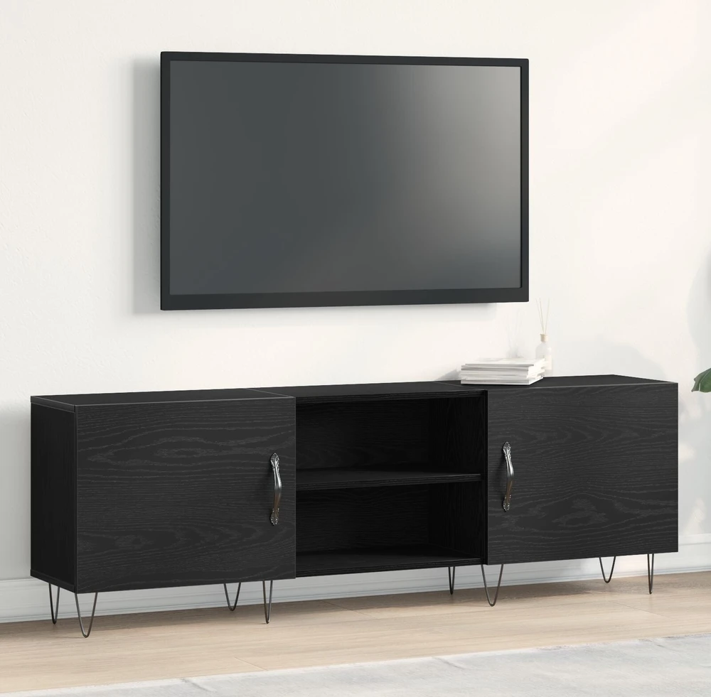 TV staliukas TV spintelių komplektas 150 x 30 x 50 cm Juodas ąžuolas