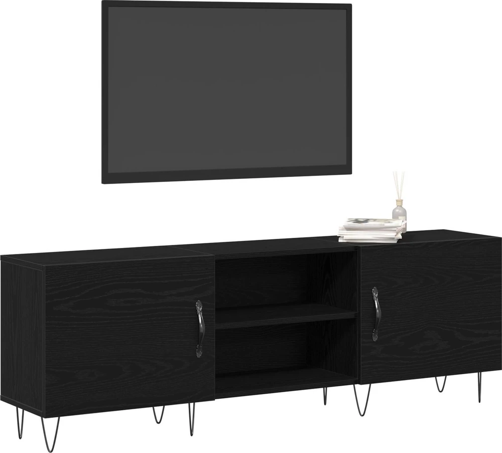 TV staliukas TV spintelių komplektas 150 x 30 x 50 cm Juodas ąžuolas