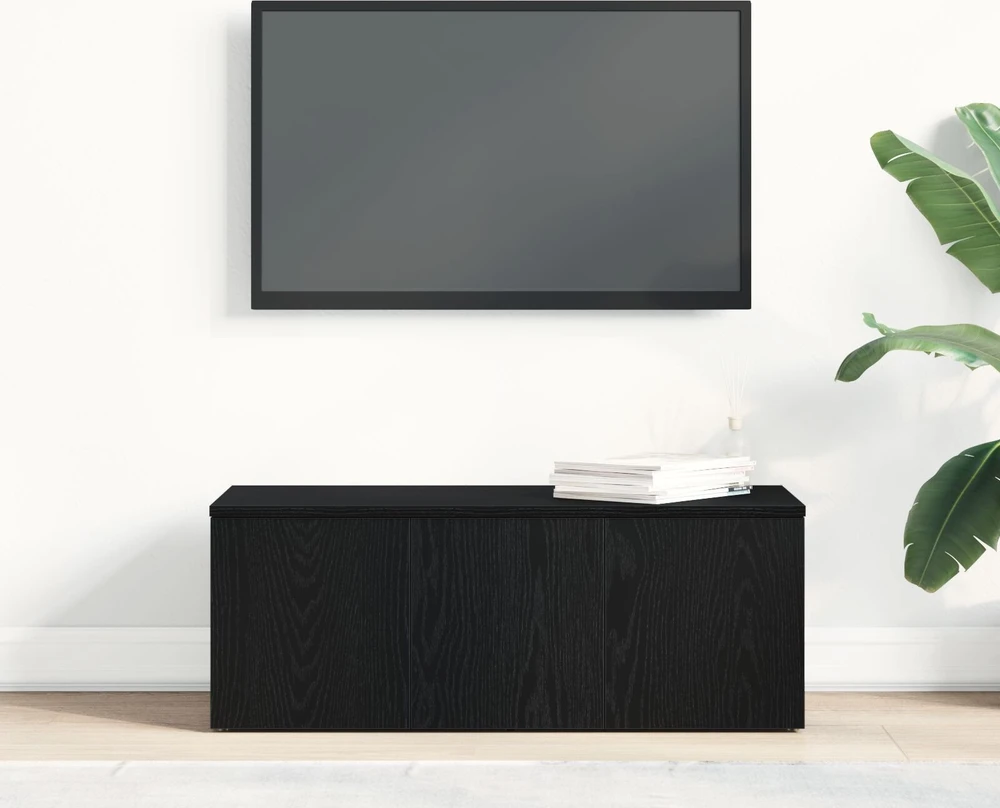 TV staliukas Televizoriaus spintelė 80x34x30 cm Juodas ąžuolas