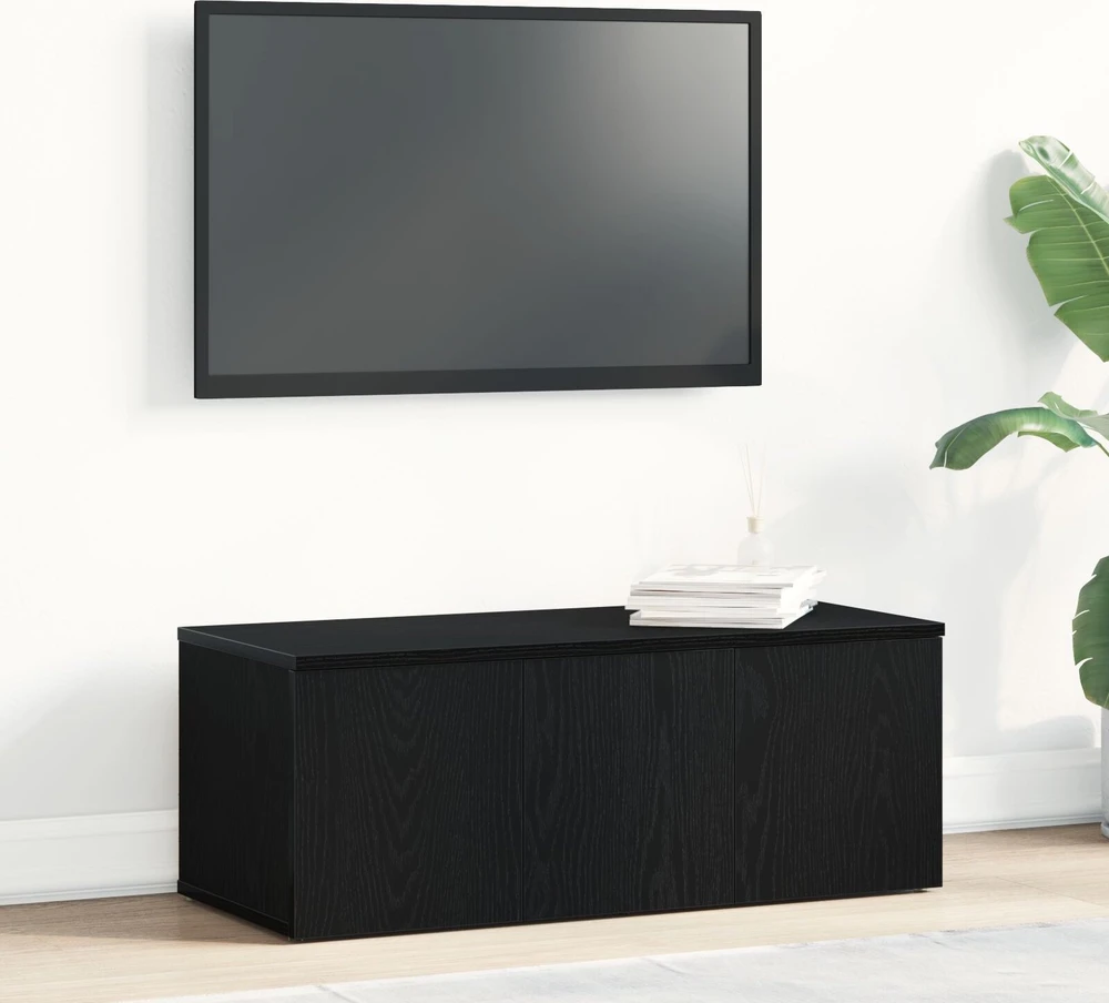 TV staliukas Televizoriaus spintelė 80x34x30 cm Juodas ąžuolas