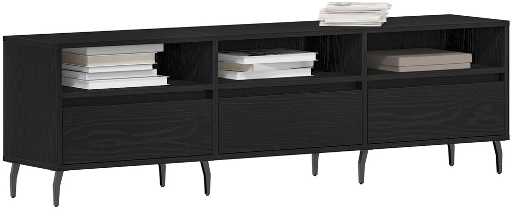 TV staliukas Televizoriaus spintelė 150 x 30 x 44,5 cm Juodas ąžuolas