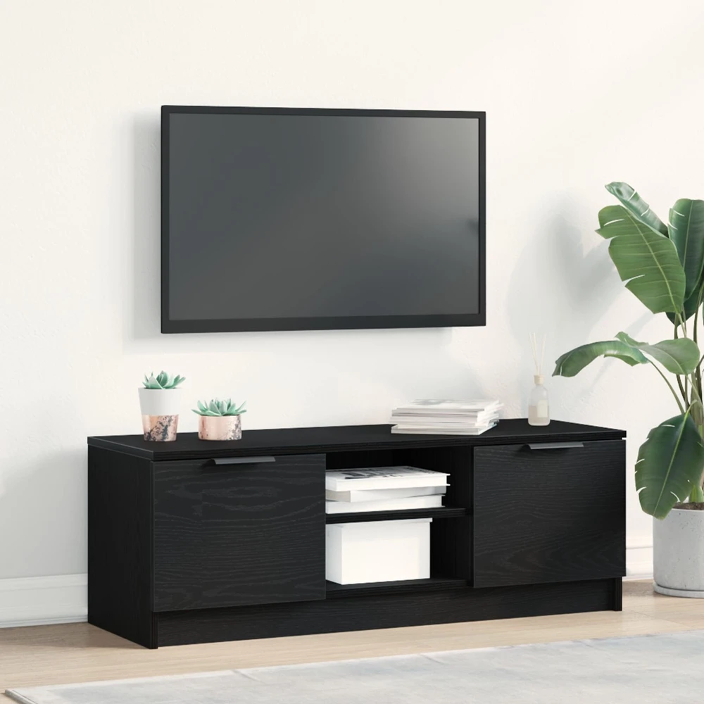 TV staliukas Televizoriaus spintelė 102 x 32 x 35.5 cm Juodas ąžuolas