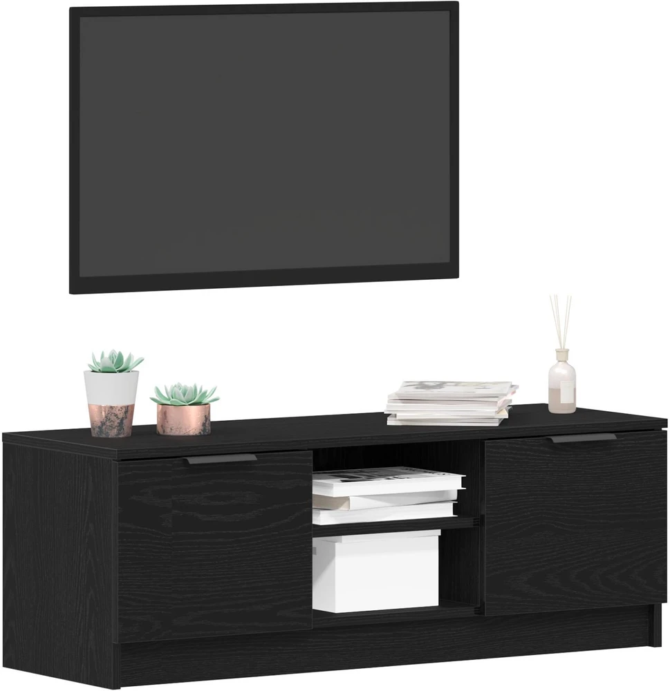 TV staliukas Televizoriaus spintelė 102 x 32 x 35.5 cm Juodas ąžuolas