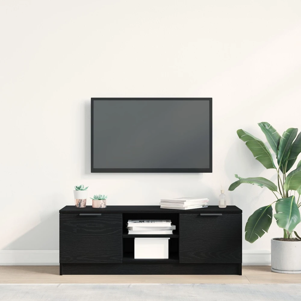 TV staliukas Televizoriaus spintelė 102 x 32 x 35.5 cm Juodas ąžuolas