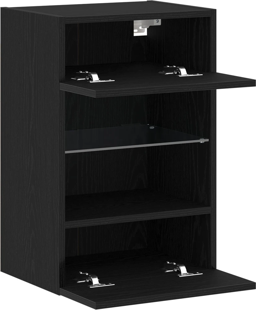 TV staliukas TV spintelių komplektas 40 x 30 x 60,5 cm Juoda