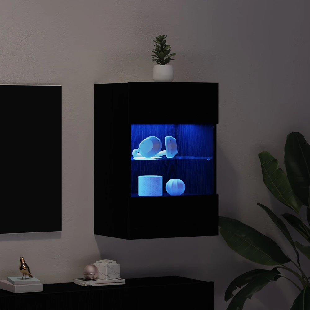 TV staliukas TV spintelių komplektas 40 x 30 x 60,5 cm Juoda