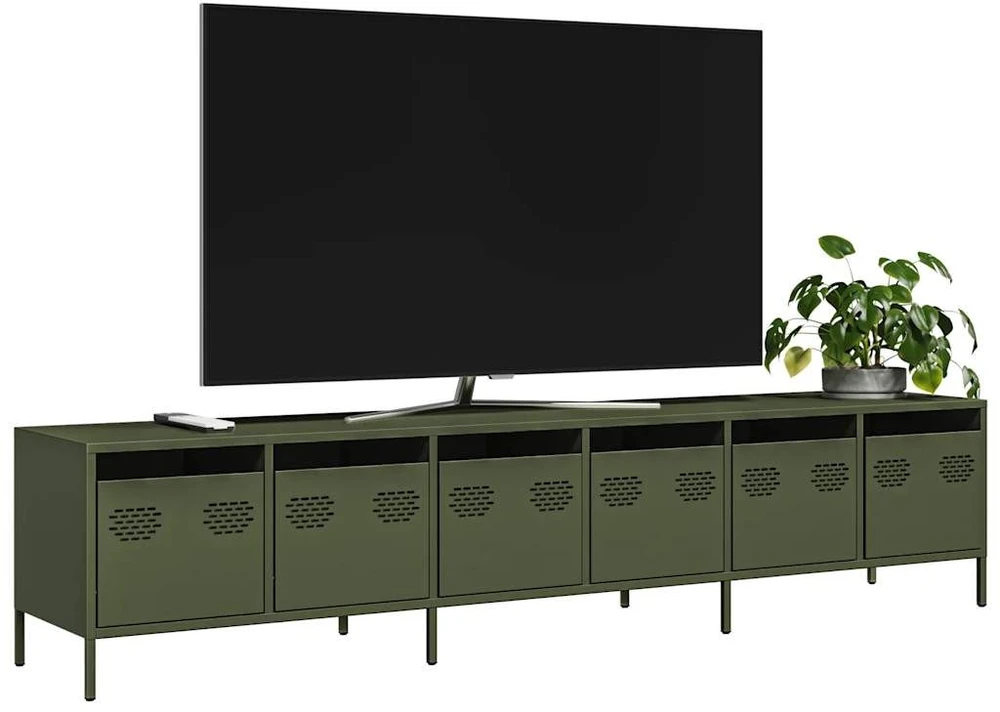 TV staliukas Televizoriaus spintelė, alyvuogių, 202x39x43,5cm, plienas