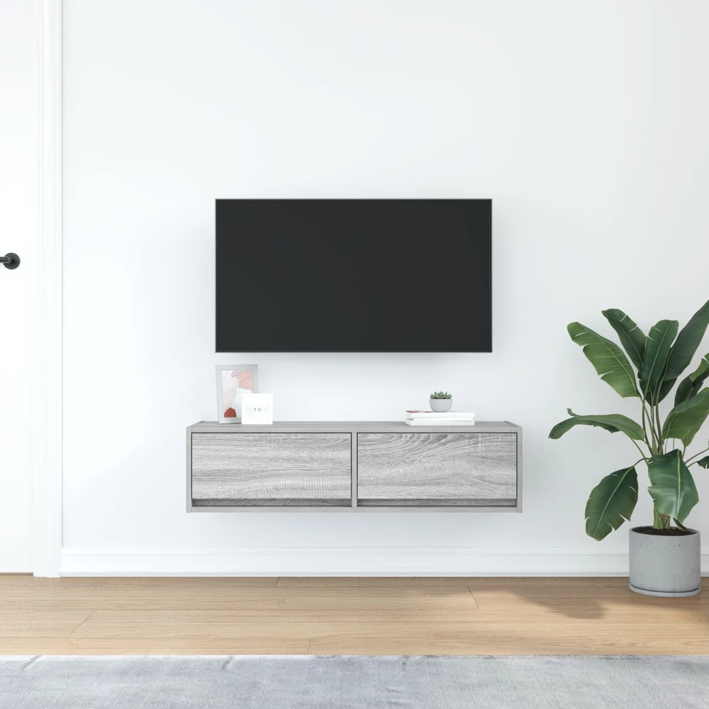 TV staliukas Televizoriaus spintelė 100 x 31 x 25,5 cm Pilka sonoma ąžuolo