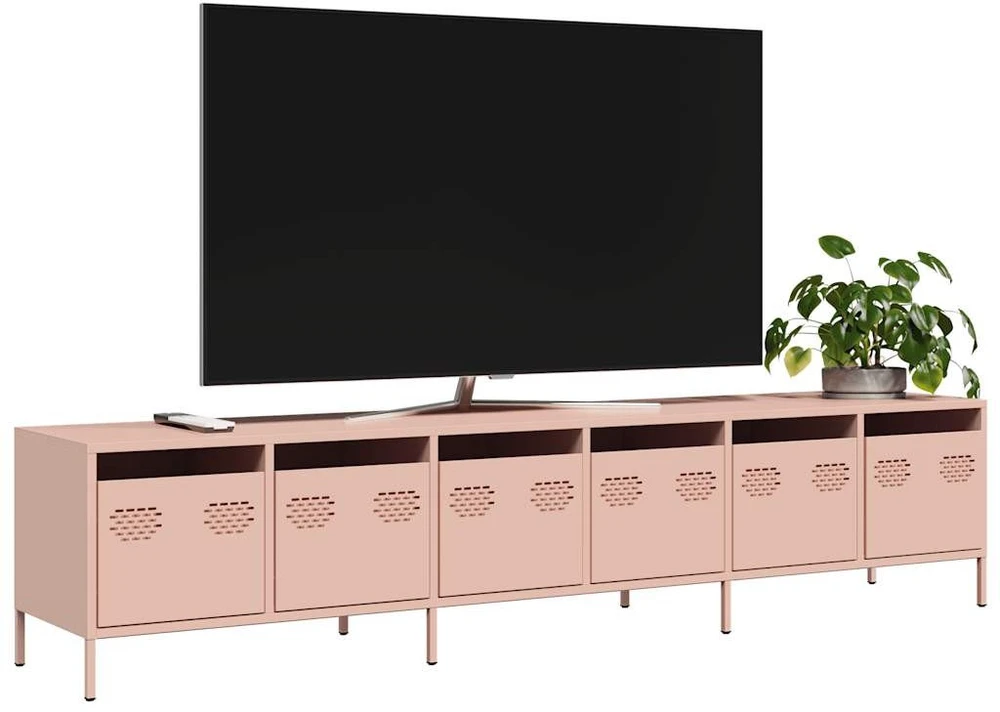 TV staliukas Televizoriaus spintelė, rožinės, 202x39x43,5 cm, plienas