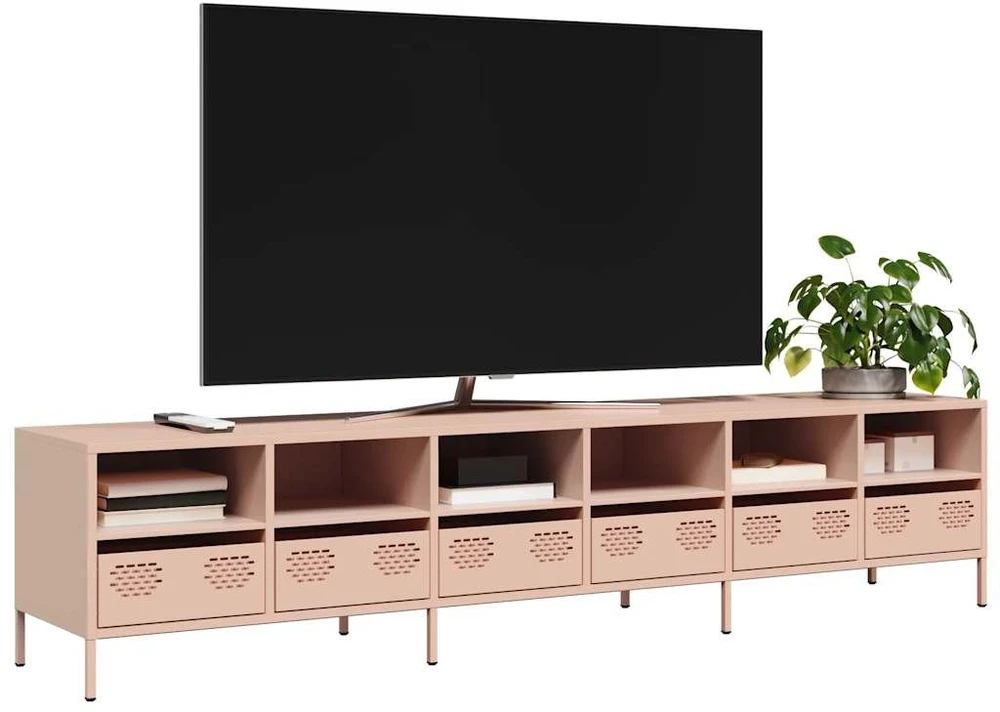 TV staliukas Televizoriaus spintelė, rožinės, 202x39x43,5 cm, plienas