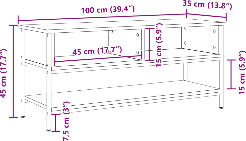 TV staliukas TV spintelių komplektas 100 x 35 x 45 cm Senovinis medis