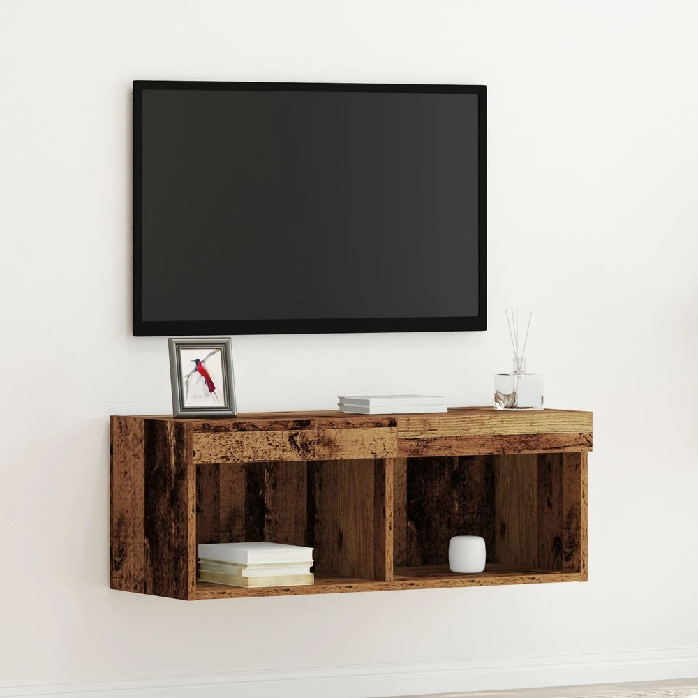TV staliukas TV spintelių komplektas 80 x 30 x 30 cm Sena mediena