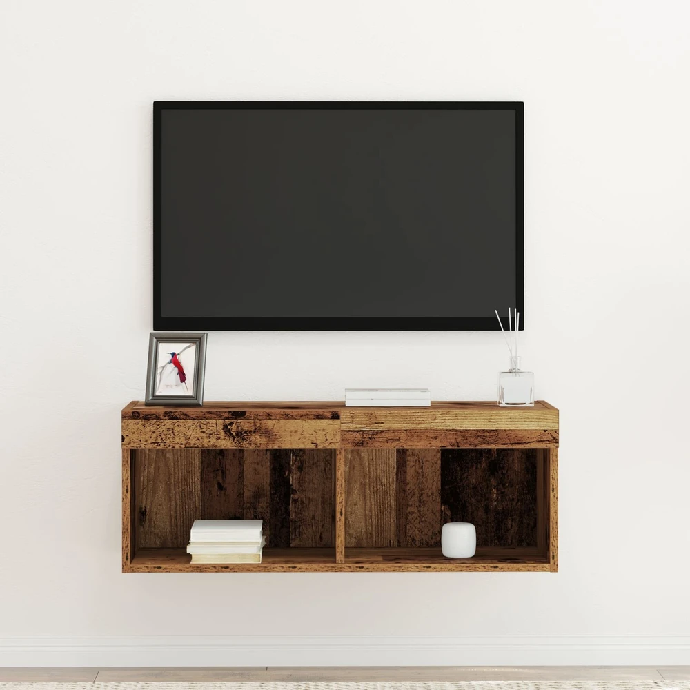 TV staliukas TV spintelių komplektas 80 x 30 x 30 cm Sena mediena