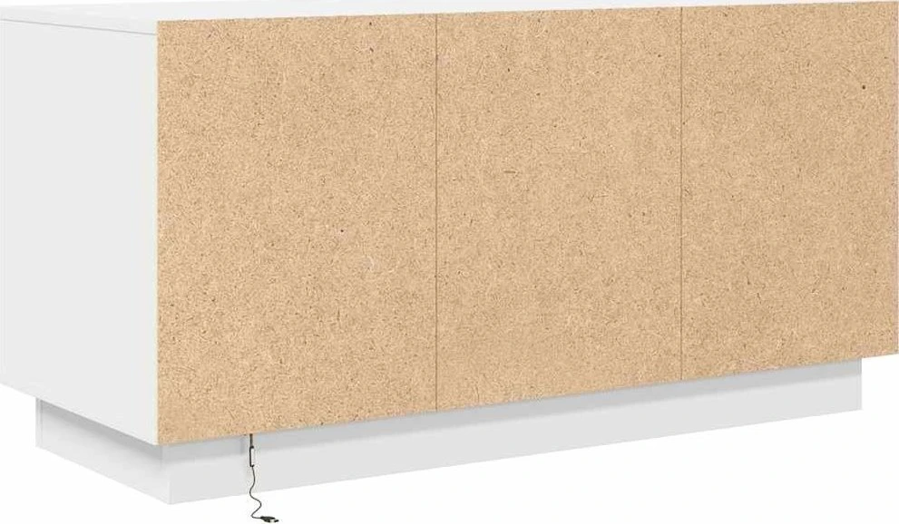 TV staliukas TV spintelė su LED lemputėmis, balta, 100x41x50 cm
