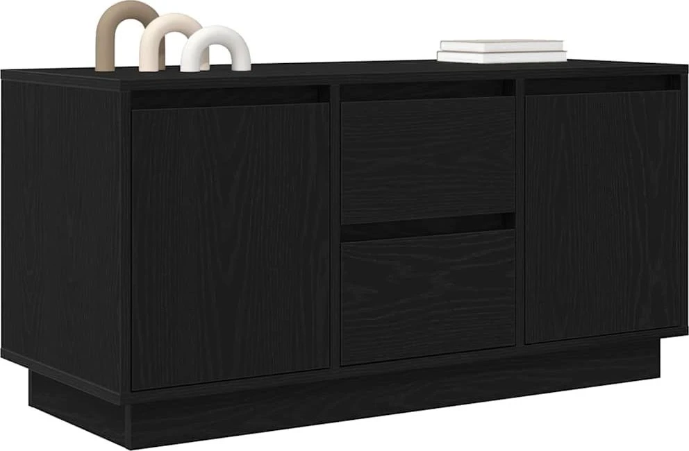 TV staliukas Televizoriaus spintelė su LED apšvietimu, juoda, 100x41x50 cm