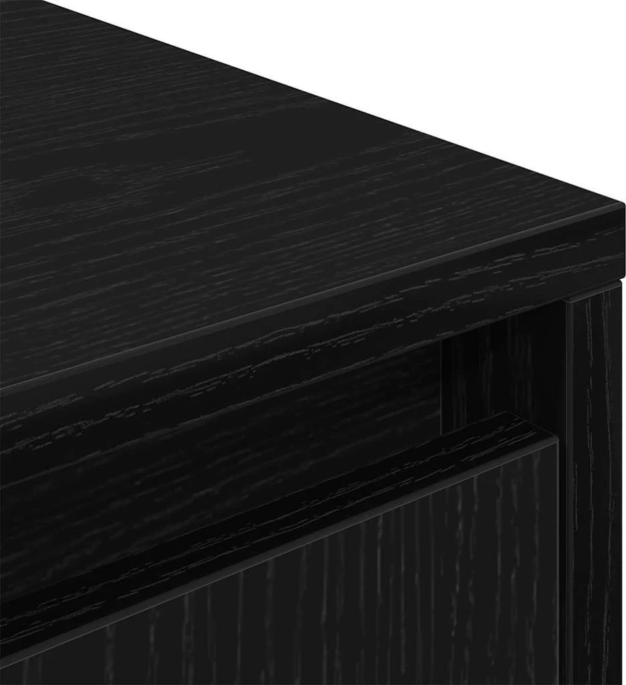 TV staliukas Televizoriaus spintelė su LED apšvietimu, juoda, 100x41x50 cm