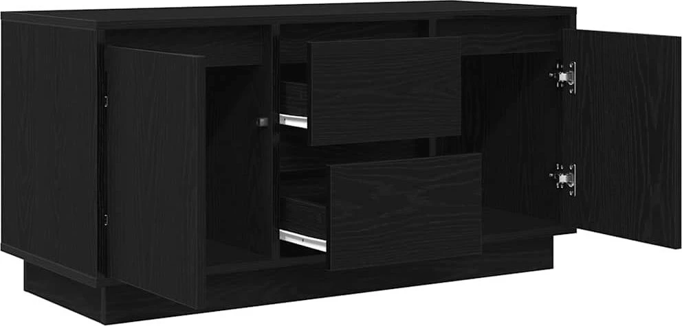 TV staliukas Televizoriaus spintelė su LED apšvietimu, juoda, 100x41x50 cm