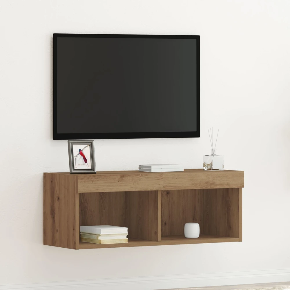 TV staliukas TV spintelių komplektas 80 x 30 x 30 cm artisano ąžuolo