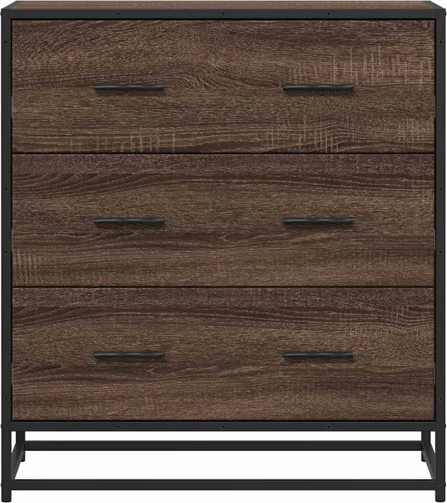 Šoninė spintelė, ruda ąžuolo, 68x35x76cm, mediena/metalas