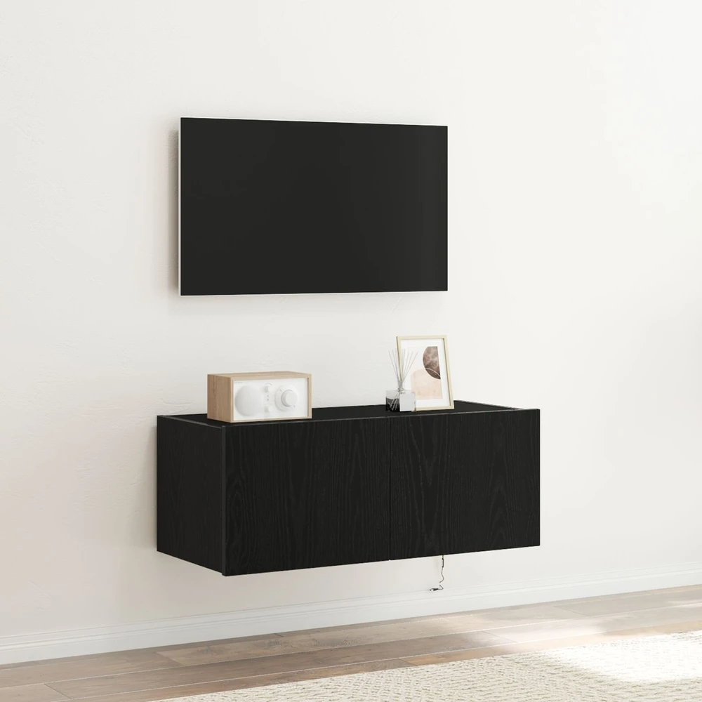 TV staliukas TV sieninė spintelė 80 x 35 x 31 cm Juodas ąžuolas