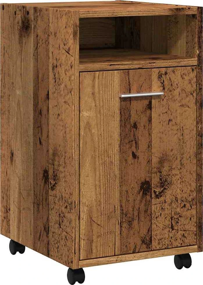 Spintelė su ratukais Old Wood 33x38x60 cm Inžinierinė mediena
