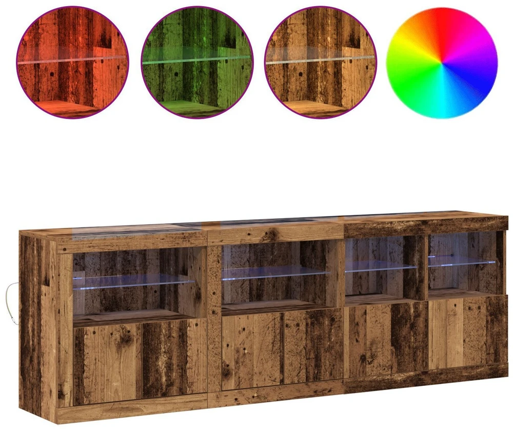 LED Bufetas Senas medis 202 x 37 x 67 cm Apdirbta mediena