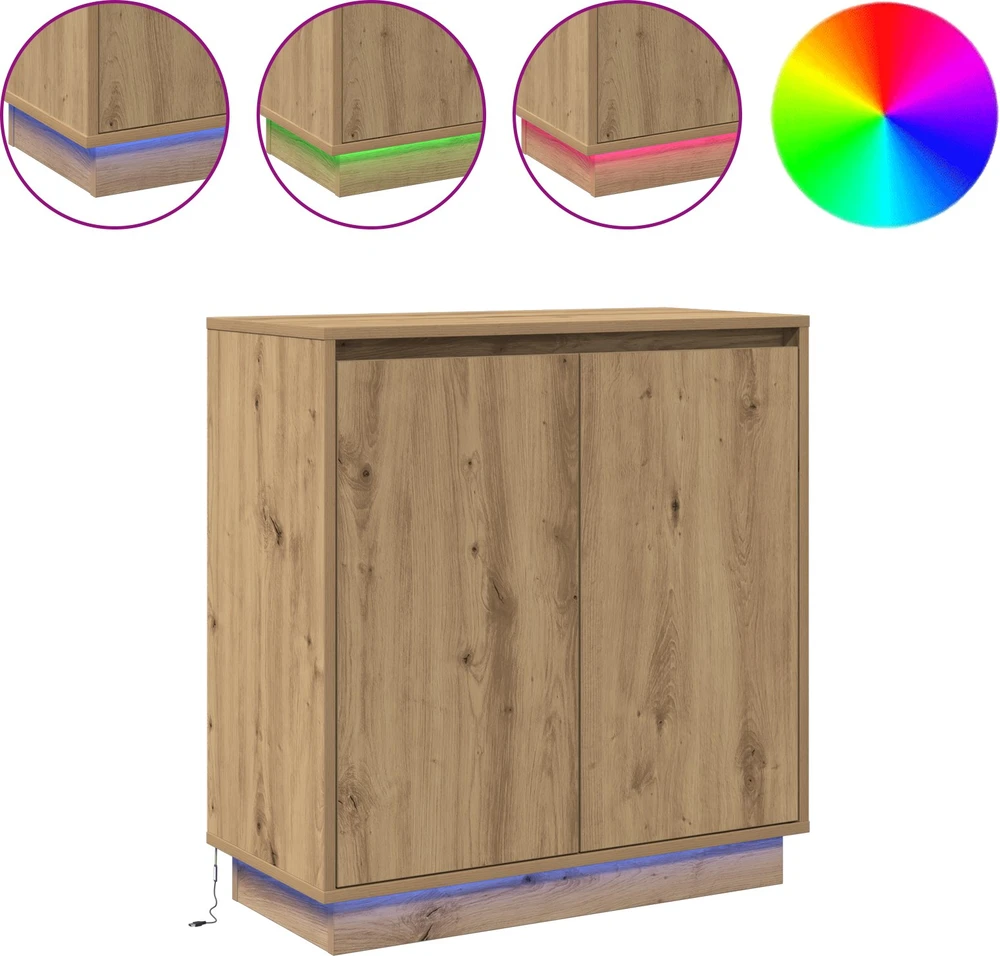 LED Bufetas Artisano ąžuolo 71 x 34,5 x 75 cm Apdirbta mediena