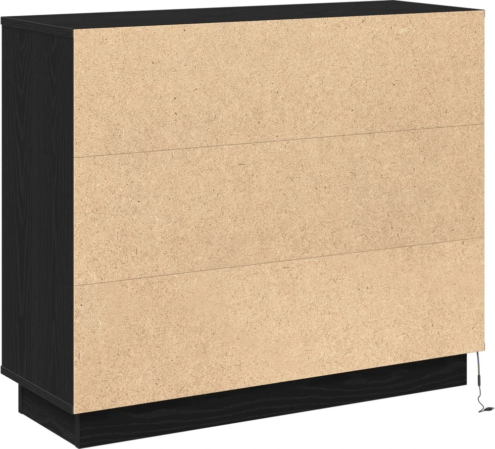 LED Bufetas Juodas ąžuolas 90 x 32 x 75 cm Apdirbta mediena