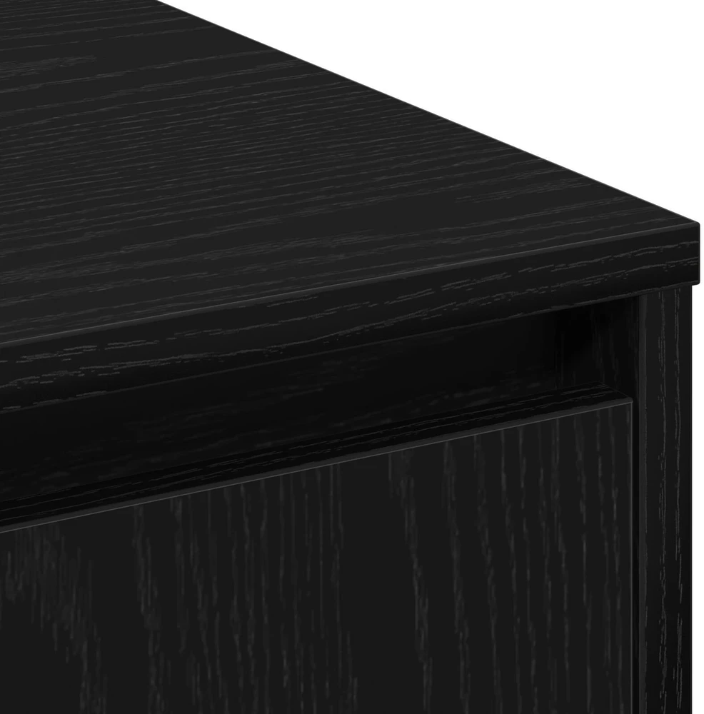 LED Bufetas Juodas ąžuolas 90 x 32 x 75 cm Apdirbta mediena