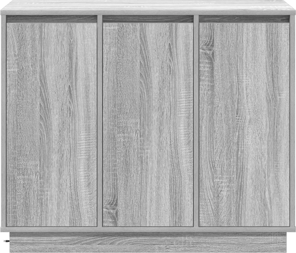 LED Bufetas Pilkas Sonoma 90 x 32 x 75 cm Apdirbta mediena