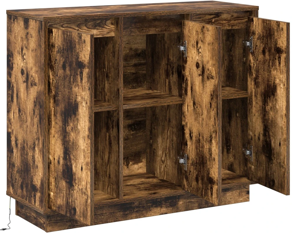 LED Bufetas Rūkyta ąžuolas 90 x 32 x 75 cm Apdirbta mediena