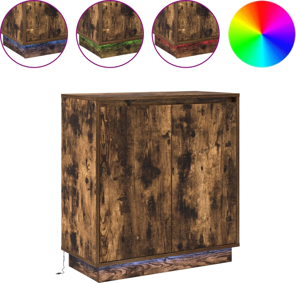 LED Bufetas Dūminio ąžuolo 71 x 34,5 x 75 cm Apdirbta mediena