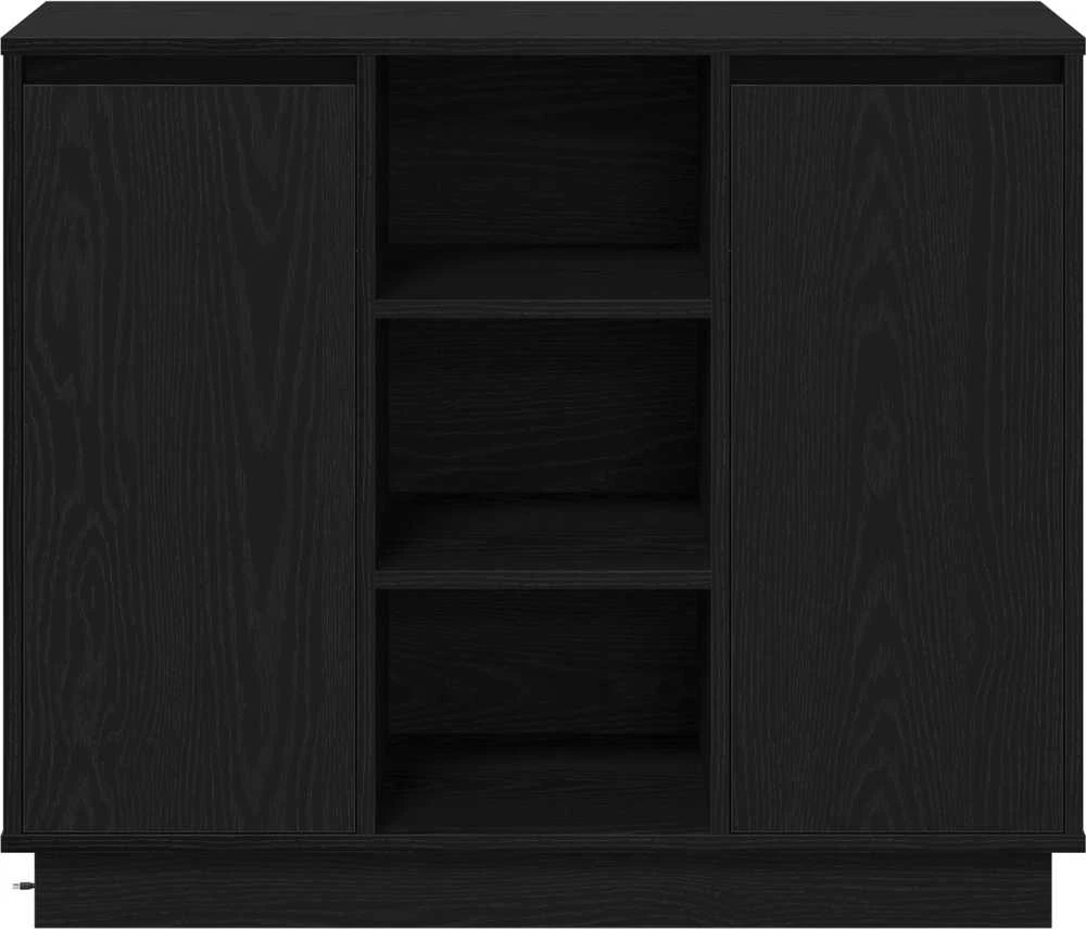 LED Bufetas Juodas ąžuolas 90 x 32 x 75 cm Apdirbta mediena
