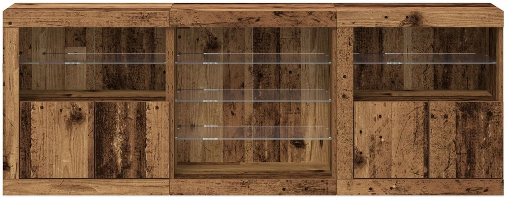 LED Bufetas Senas medis 181,5 x 37 x 67 cm Apdirbta mediena