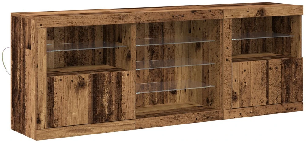 LED Bufetas Senas medis 181,5 x 37 x 67 cm Apdirbta mediena