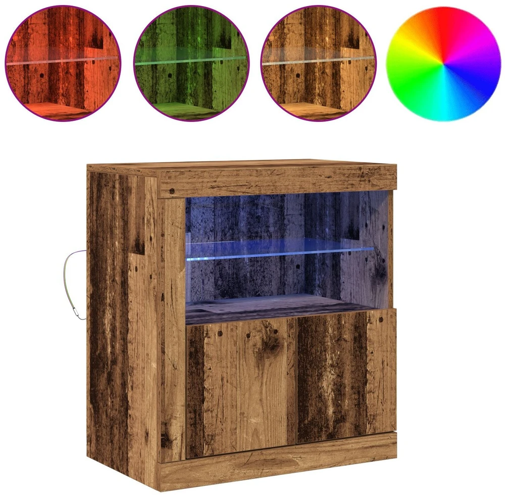 LED Bufetas Ruda 60,5 x 37 x 67 cm Apdirbta mediena