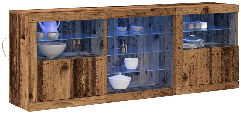 LED Bufetas Senas medis 181,5 x 37 x 67 cm Apdirbta mediena