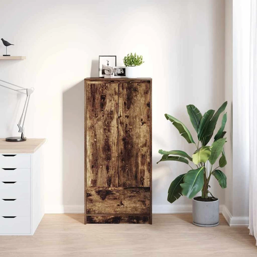 Spintelė su 2 stalčiais rūkytas ąžuolas 55,5x34x119,5cm mediena
