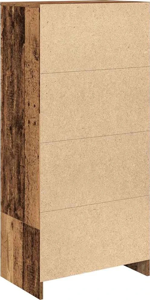 Spintelė su 2 stalčiais, sena mediena 55,5x34x119,5 cm, mediena