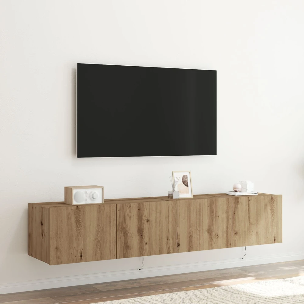 TV staliukas TV sieninė spintelė 2 vnt. Amatininkų ąžuolas Apdirbta mediena