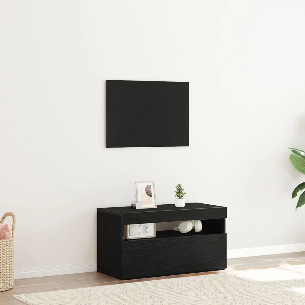 TV staliukas Televizoriaus spintelė 75 x 35 x 40 cm Juodas ąžuolas