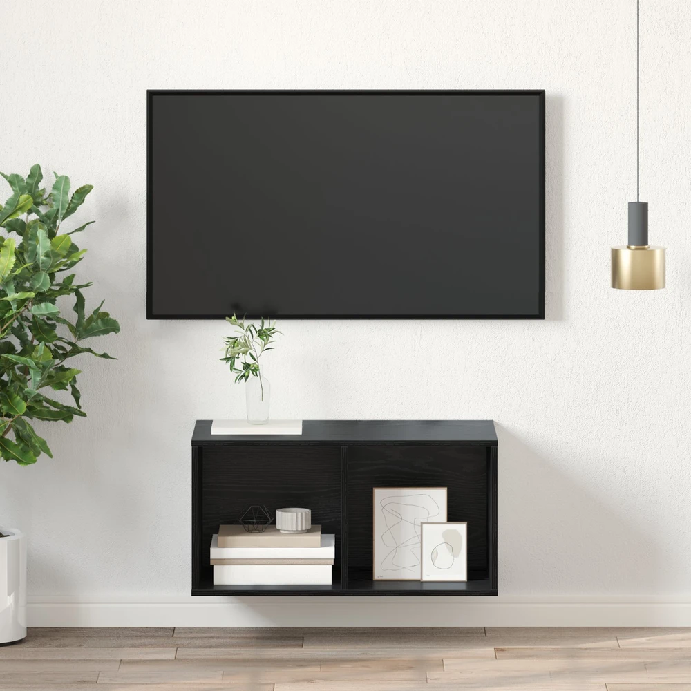 TV staliukas TV spintelių komplektas 37 x 37 x 72 cm Juodas ąžuolas