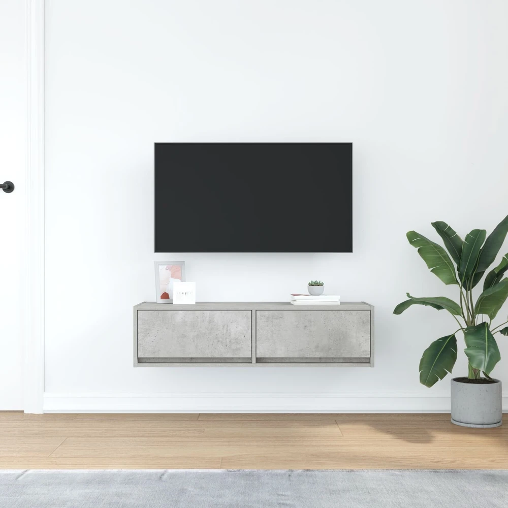 TV staliukas Televizoriaus spintelė 100 x 31 x 25,5 cm Betono pilka
