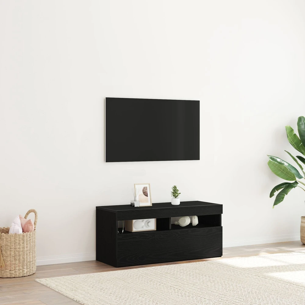 TV staliukas Televizoriaus spintelė 90 x 35 x 40 cm Juodas ąžuolas